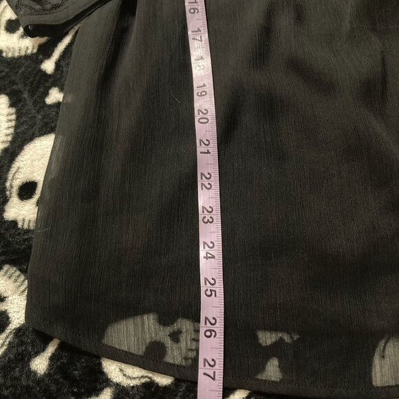 H&M MAMA Black scrolling leaves scoop neck mesh lace maternity top SMALL MEDIUM - Picture 6 of 12